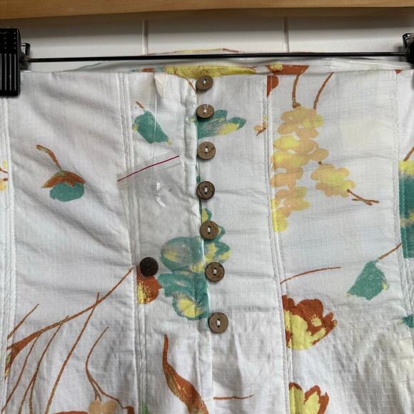 Free People floral mini dress strapless pleated spring summer cotton Medium - Picture 7 of 9